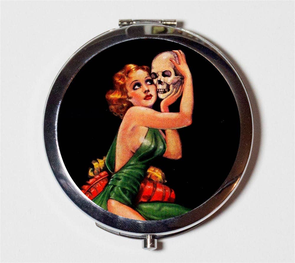Pulp Skull Woman Compact Mirror