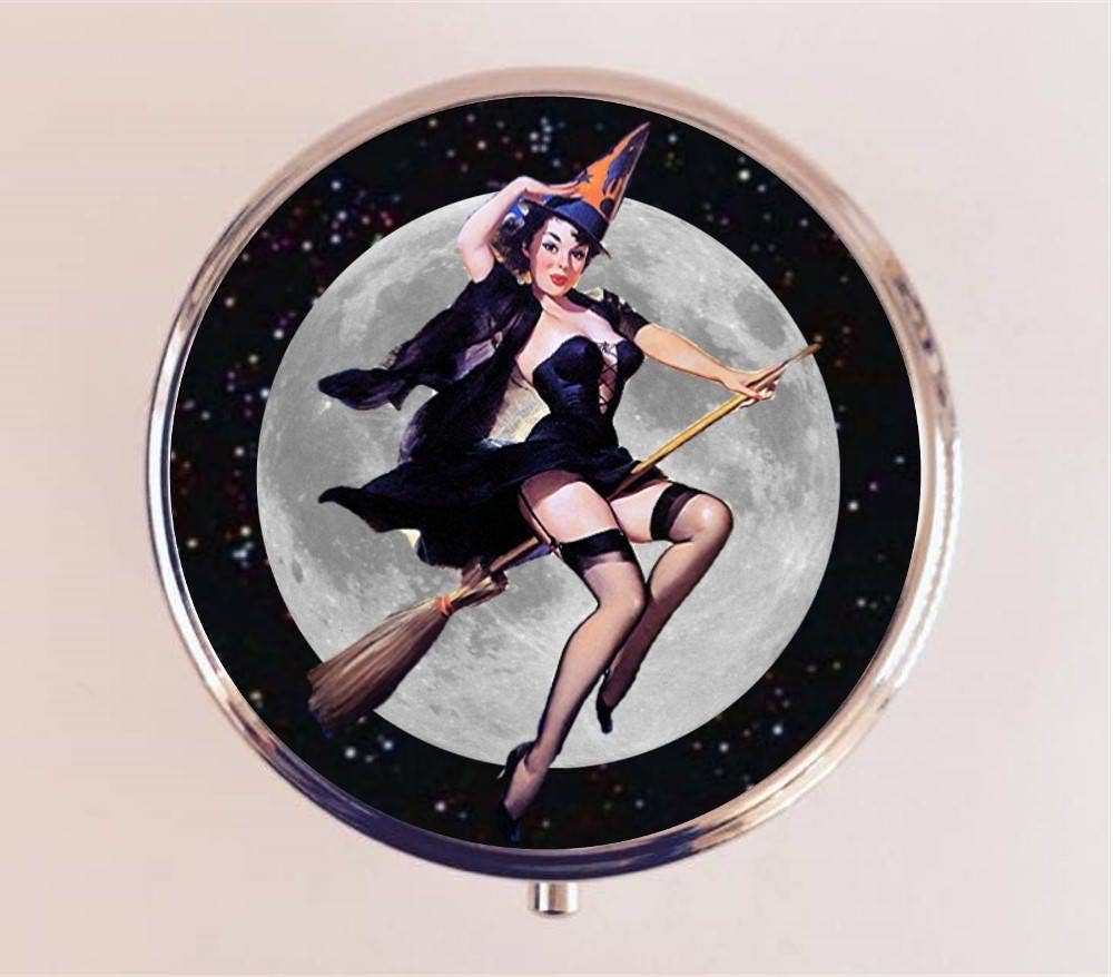 Pin Up Witch Pill Box