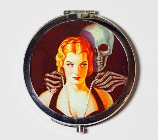 Pulp Skeleton Woman Compact Mirror