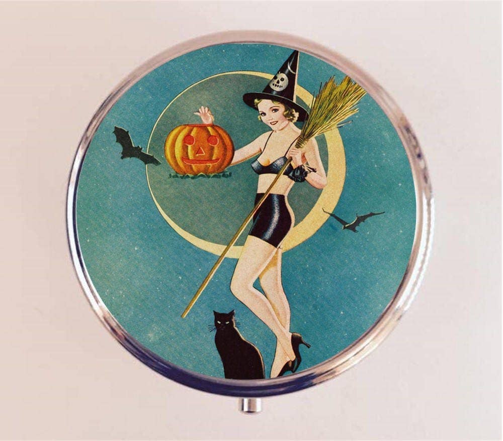 Art Deco Witch Pill Box