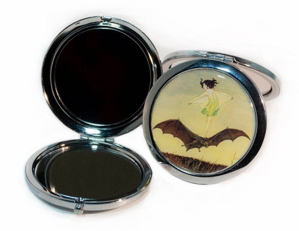 Pulp Skeleton Woman Compact Mirror