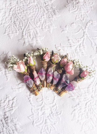 Amethyst, Lavender, Rose, and Palo Santo Herbal Stick