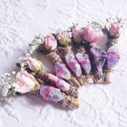 Amethyst, Lavender, Rose, and Palo Santo Herbal Stick