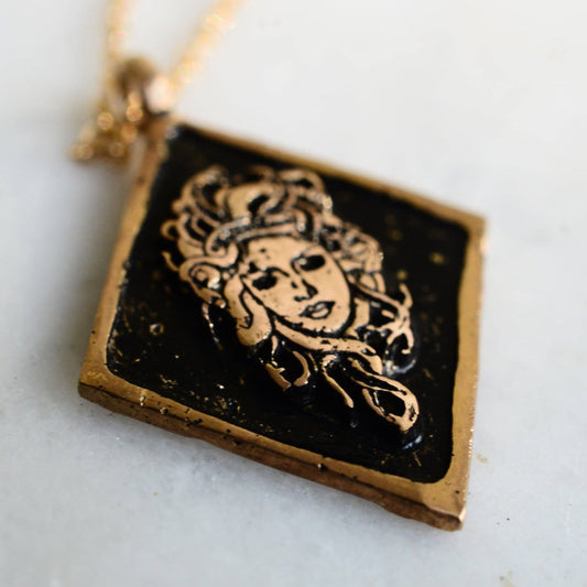 Medusa Necklace: Bronze & Gold