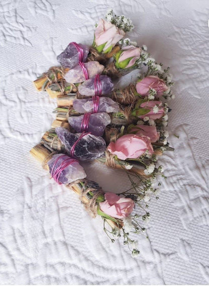 Amethyst, Lavender, Rose, and Palo Santo Herbal Stick